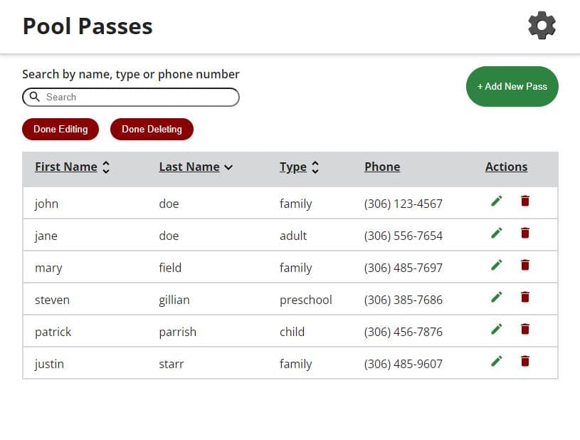 Pool Passes App